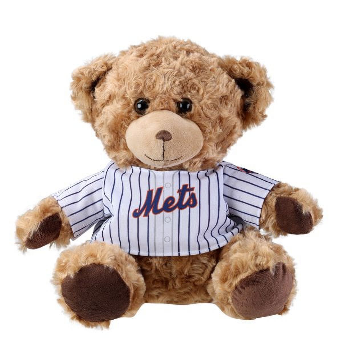 Teddy BearNew York 10 inch wearing a Mets home white pinstripe jersey