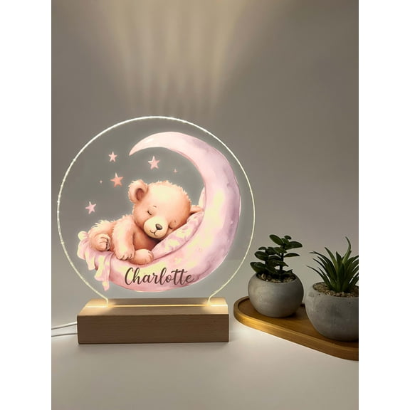 Teddy Bear Night Light Night Light For Kids Room, Nursery Night Light, Personalized Night Light, Girls Night Light, Gift For Kids, Baby Gift