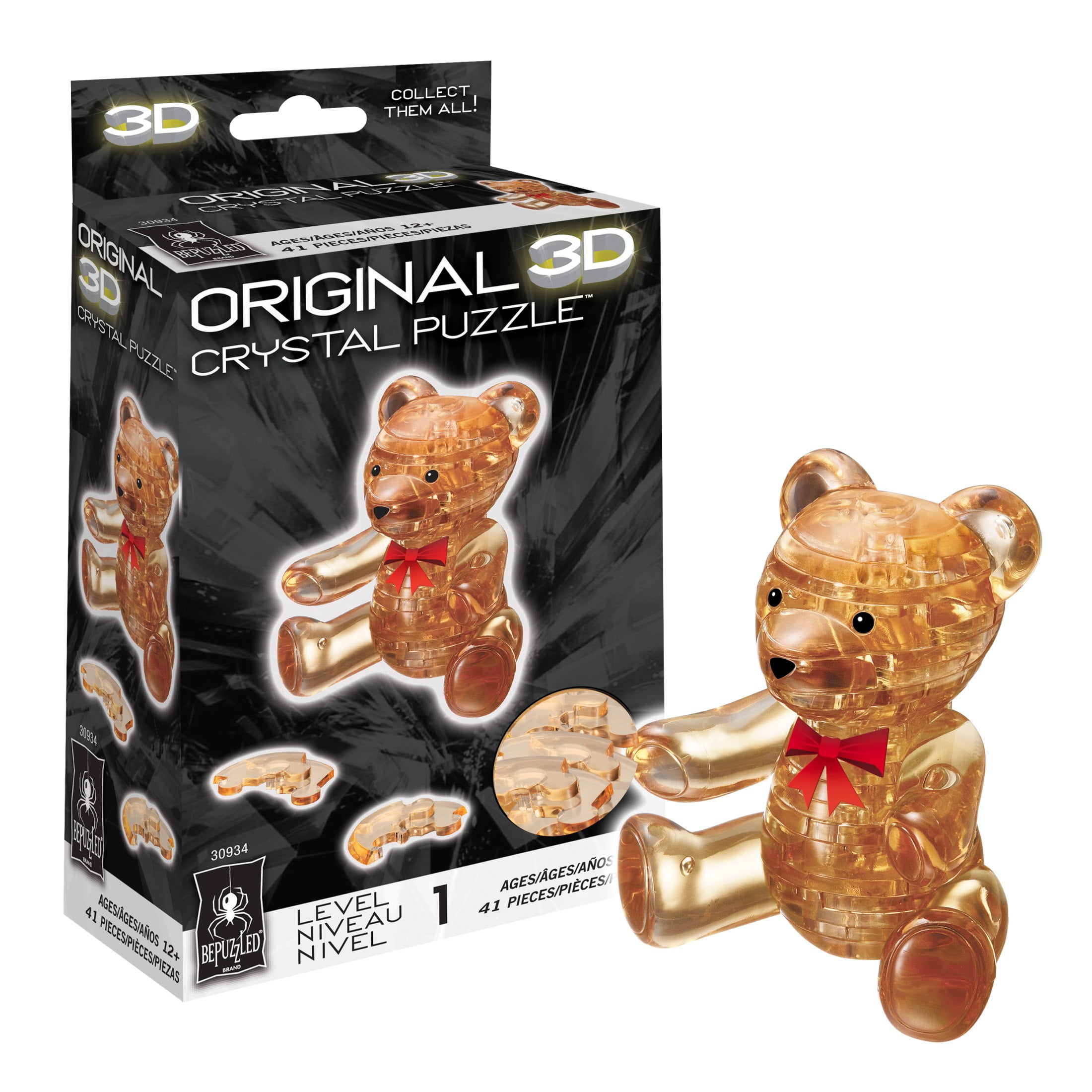 Teddy Bear Original 3D Crystal Puzzle from BePuzzled, Ages 12 and