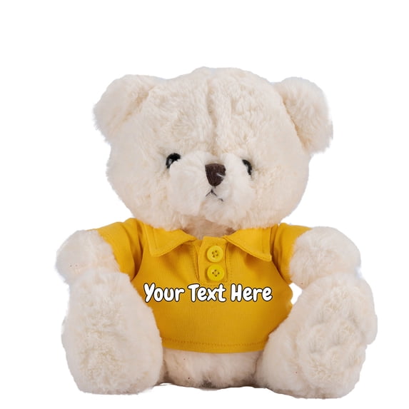 Teddy Bear Personalized Plush Toys, Customized Gifts Stuffed Bear with Text as Gift on Birthday Christmas (8 IN-Text)