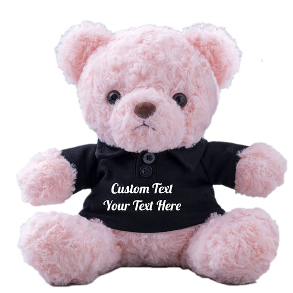 Teddy Bear Personalized Plush Toys, Customized Gifts Stuffed Bear with Text as Gift on Christmas Birthday (8 IN-Text)