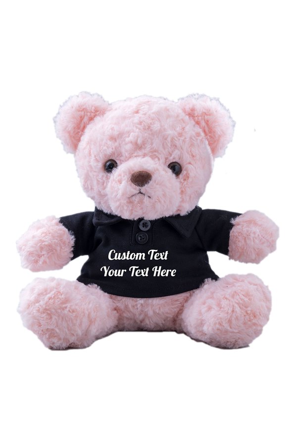 Teddy Bear Personalized Plush Toys, Customized Gifts Stuffed Bear with Text as Gift on Christmas Birthday (8 IN-Text)