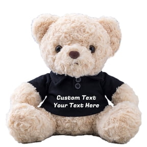 Teddy Bear Personalized Plush Toys, Customized Gifts Stuffed Bear with Text as Gift on Christmas Birthday (8 IN--Text)