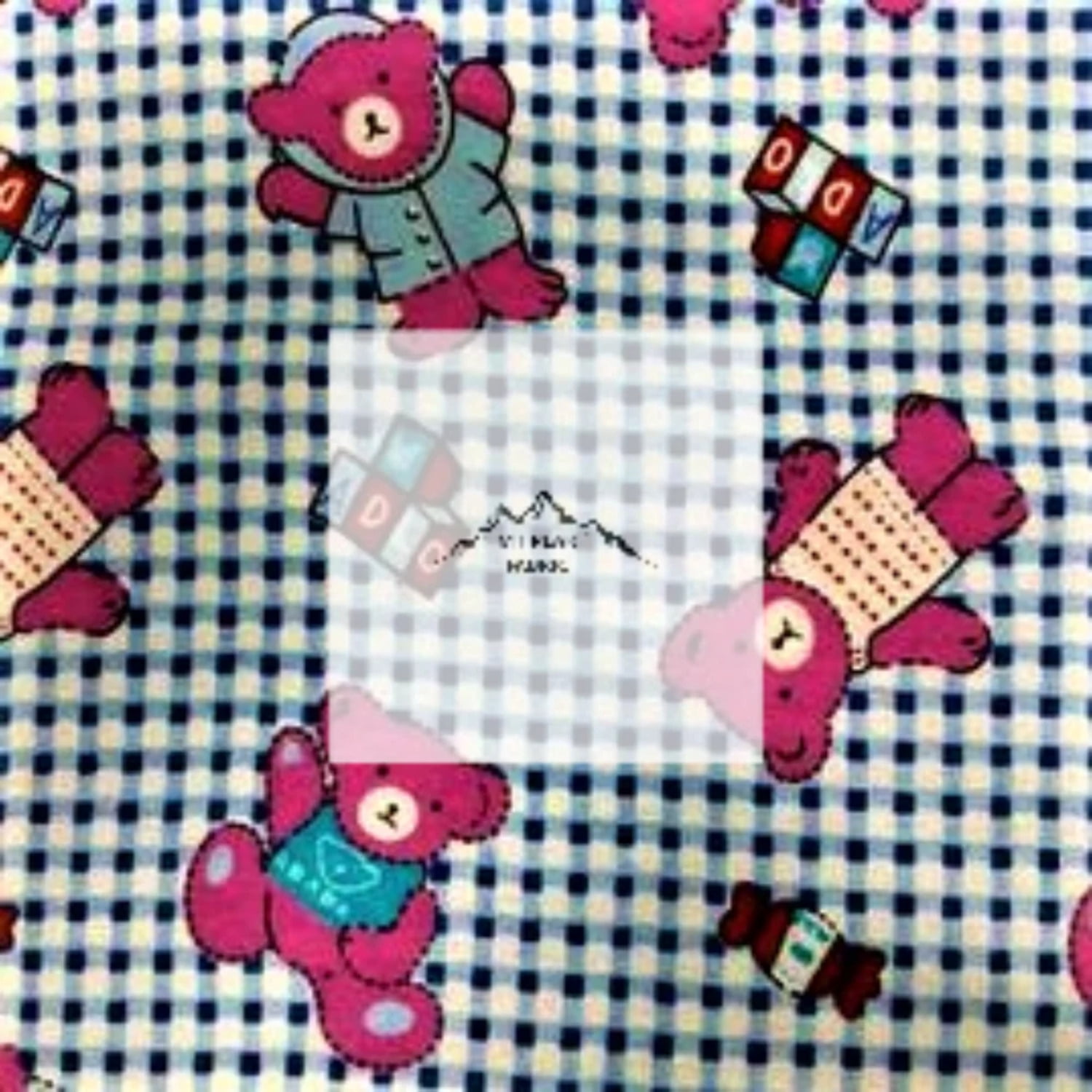 Teddy Bear Plaid Flannel Fabric - Walmart.com