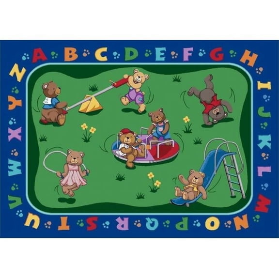 Teddy Bear Playground 7 ft.8 in. x 10 ft.9 in.  WearOn Nylon Machine Tufted- Cut Pile Educational Rug