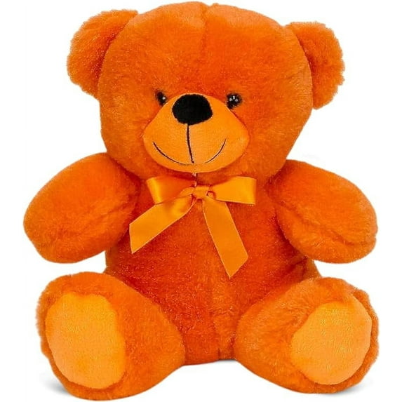 Teddy Bear Plush Stuffed Animal – 22.86 CM, Orange Dark Brown Teddy Gift for Girlfriend or Kids