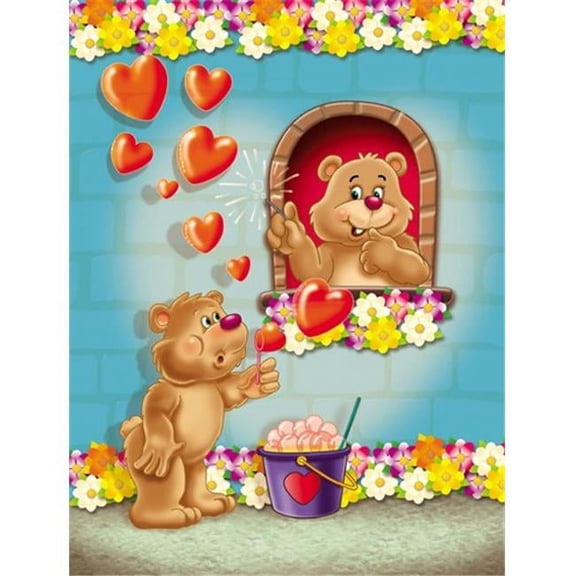 Teddy Bear Romeo & Juliet Love Flag Garden Size