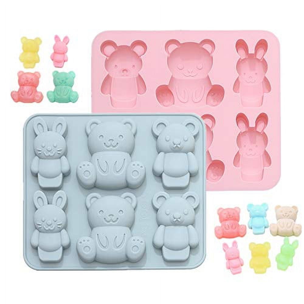 Bear Silicone Molds Jello Molds for Kids Cute Cartoon Animal Chocolate Cake  Baking Mold for Handmade DIY Soap, Soft Candy, Ice Cube Making Tools (2