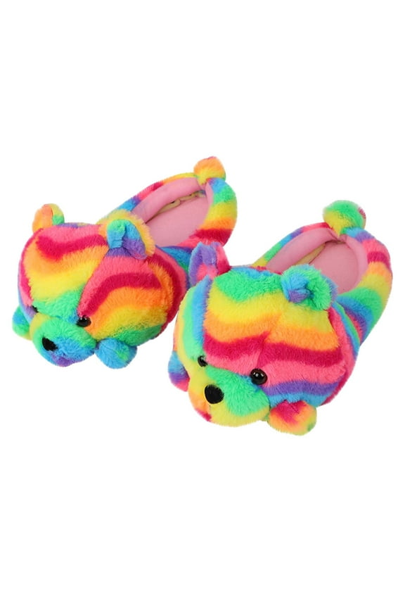 Teddy Bear Slippers, Cute Cotton House Slippers for Women Men, Warm Thickened Fleece Lining Indoor Shoes, Non Slip Soft Sole Home Slippers for Winter, Cozy Bedroom Floor Slipper