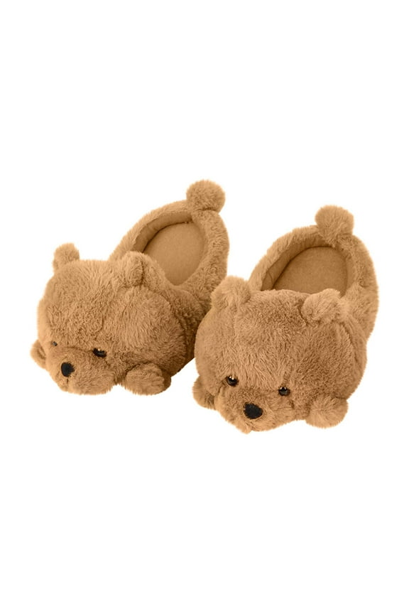 Teddy Bear Slippers, Plush House Shoes with Non-Slip Sole & Fleece Lining for Warmth, Cozy Indoor Footwear for Women and Men, Ideal for Winter Lounging at Home FAJHHA | B
