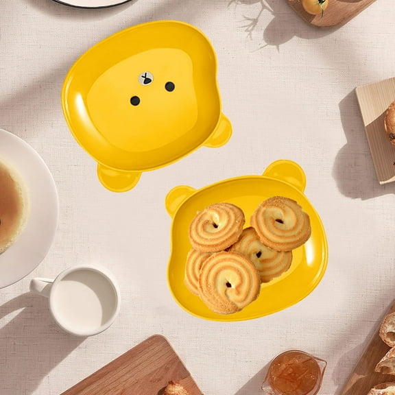 Teddy Bear Spitting Household Dining Table Garbage Tray, Transparent Plastic Fruit Candy Tray, Multifunctional for Parties Family Gatherings, Easy to Clean