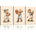thumbnail image 1 of Teddy Bear Sports Nursery Animal Wall Hieng Cute Woodland Rugby Wall Decor Pictures Vintage Basketball Baseball Kids Room Canvas Poster Prints for Boys Room Bedroom Decorations, 1 of 6
