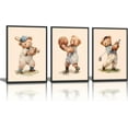thumbnail image 1 of Teddy Bear Sports Nursery Animal Wall Hieng Cute Woodland Rugby Wall Decor Pictures Vintage Basketball Baseball Kids Room Canvas Poster Prints for Boys Room Bedroom Decorations, 1 of 6