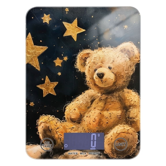 Teddy Bear Stars Food Scale Digital Kitchen Scale Waterproof Grams Ounces lbs for Weight Loss