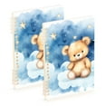 thumbnail image 1 of Teddy Bear Stars Ring Binder Notebook Journey Note Diary College Ruled Spiral Notebook Study Loose Leaf Paper A5 60 Pages, 1 of 8