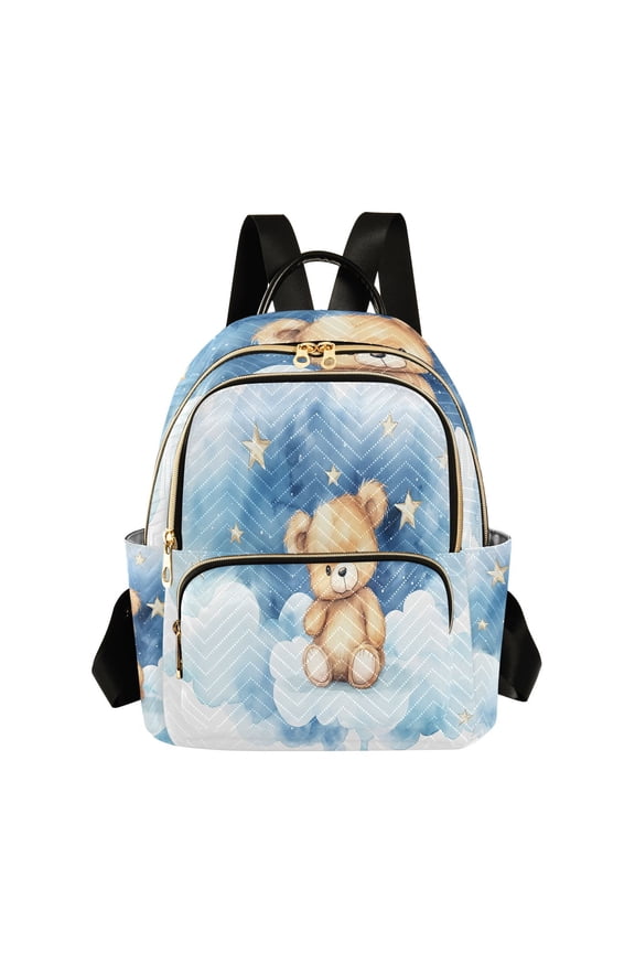 Teddy Bear Stars Travel Laptop Backpack Casual Daypack Lightweight Bookbag Compartment for Business
