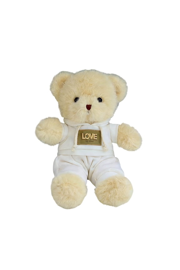 Teddy Bear Stuffed Animal Cute Brown Hoodie Bear Plush Toys Gifts for Kids Valentine's Day Gift