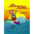 thumbnail image 1 of Teddy Bear Water Skiing Flag Garden Size, 1 of 1
