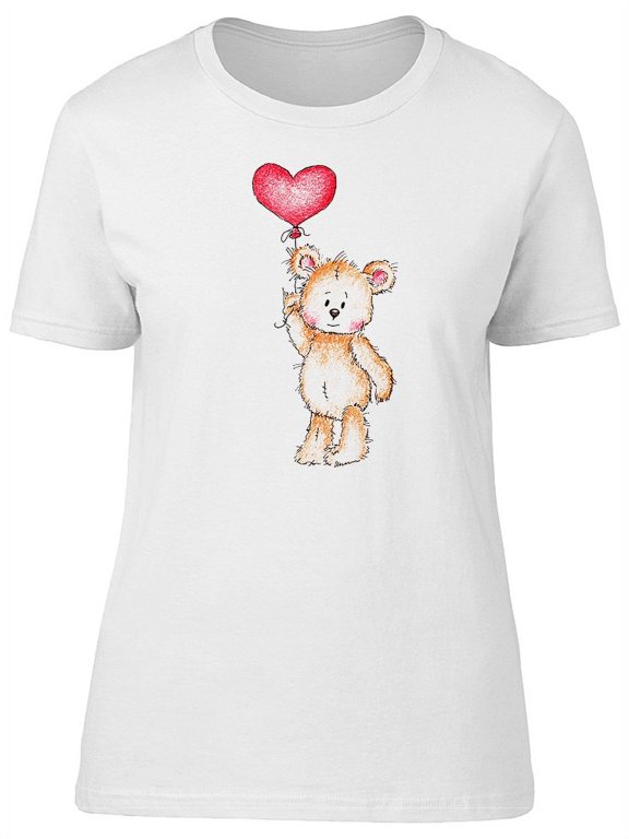 Teddy Bear With A Heart Balloon Tee Women's -Image by Shutterstock