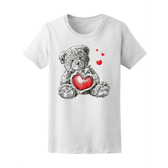 Teddy Bear With Heart  T-Shirt Women -Image by Shutterstock, Female Large