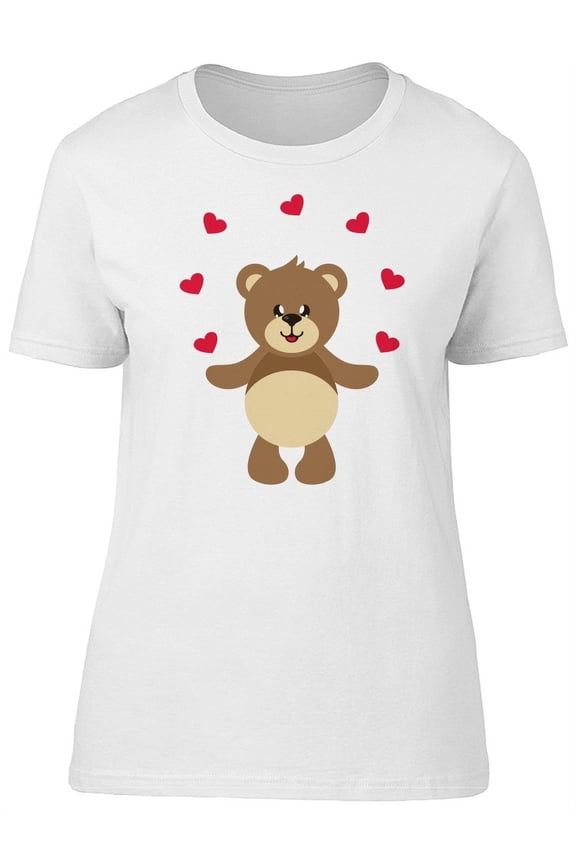 Teddy Bear With Hearts T-Shirt Women -Image by Shutterstock, Female x-Large