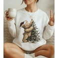 thumbnail image 1 of Teddy Bear and Christmas Tree Sweatshirt - Vintage Style Xmas Crewneck Sweater - Sizes S-5XL ,Art Print JSC, 1 of 5