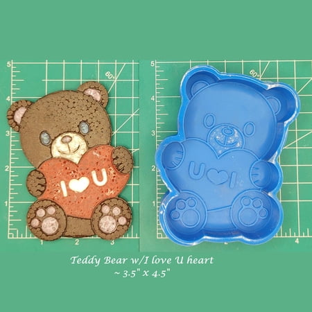 Teddy Bear with I Love You heart Silicone Freshie Mold