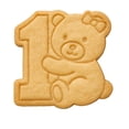 thumbnail image 1 of Mighty Gadget Teddy Bear with Number 1 Cookie Cutter & Stamp - 4x3.8" Perfect for 1 Year Old Celebrations (Random Color), 1 of 4