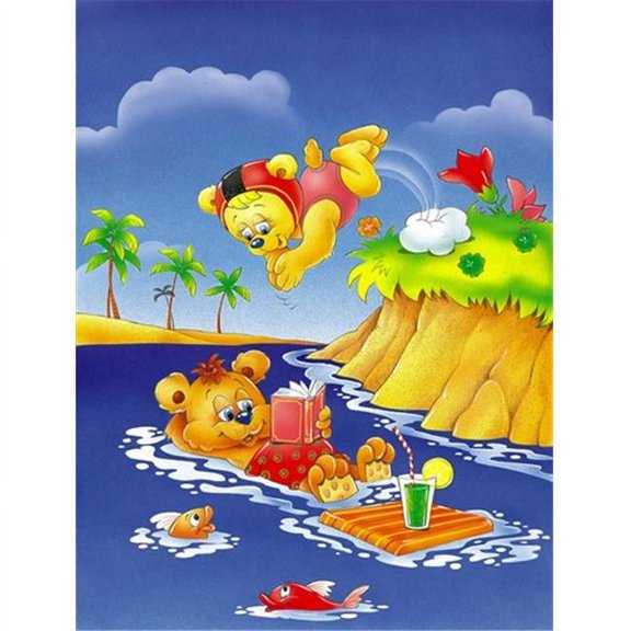 Teddy Bears Swimming & Diving Flag Canvas House Size
