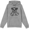 thumbnail image 1 of Teddy Black Graffiti Drips Adult Heather Gray Long Sleeve Hoodie-Small, 1 of 3