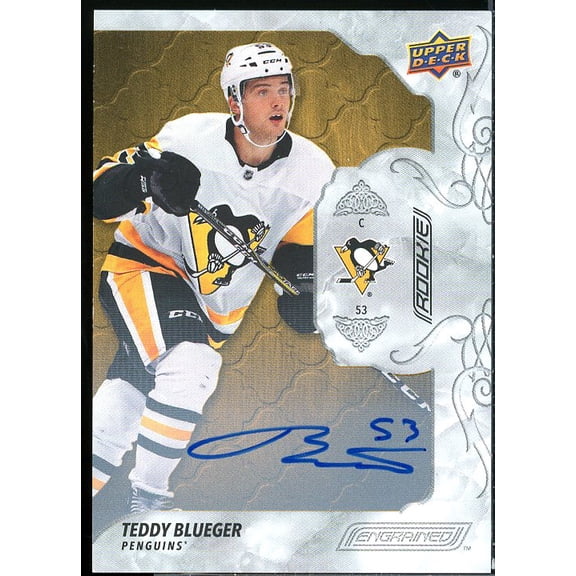Teddy Blueger Rookie Card 2019-20 Upper Deck Engrained Autographs Oak #90