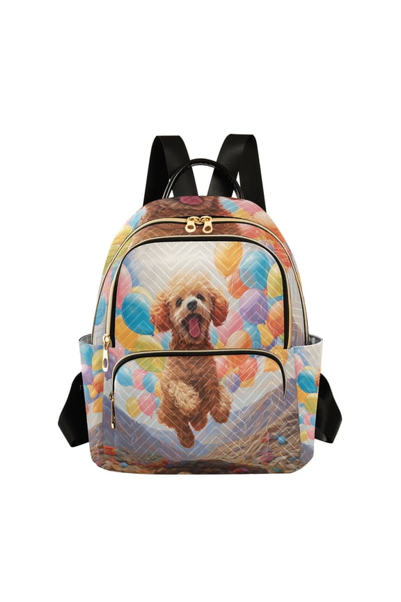 Teddy Dog Ballons Mountains Travel Laptop Backpack Casual Daypack Lightweight Bookbag Compartment for Business
