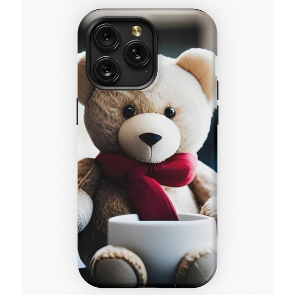 Teddy Drinking Coffee in Coffee Shop G4719 Phone Case for iPhone17 16 15 14 13 12 11 Pro Max