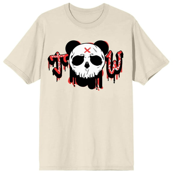 Teddy Drip Trigger Warning Crew Neck Short Sleeve Men's Natural T-shirt -3XL