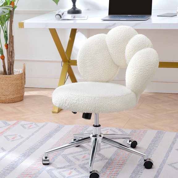 Teddy Fabric & 5 Casters / Smooth Movement for Office, Study & Bedroom