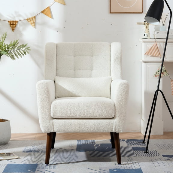 Teddy Fabric Chair - Ergonomic Back and Arm Position - Bedroom and Study Reading - Durable and Non - Pilling