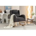 thumbnail image 1 of Teddy Fabric Rocking Chair with Wood Legs and Side Pocket, Modern Glider Chair with High Backrest, Recliner Armchair for Living Room, Bedroom, Lounge, Nursery, Dark Gray, 1 of 8