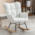 thumbnail image 1 of Teddy Fabric Rocking Gilder Nursery Chair For Living Room Indoor,Ivory, 1 of 6