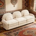 thumbnail image 1 of Teddy Fabric Soft Cloud- 3-Seat Sofa with Curved Backrest and Armrest, Curved Lumbar Pillows, Modular 3-Seater Couch with Supportive Double-Layer Cushion, 1 of 11