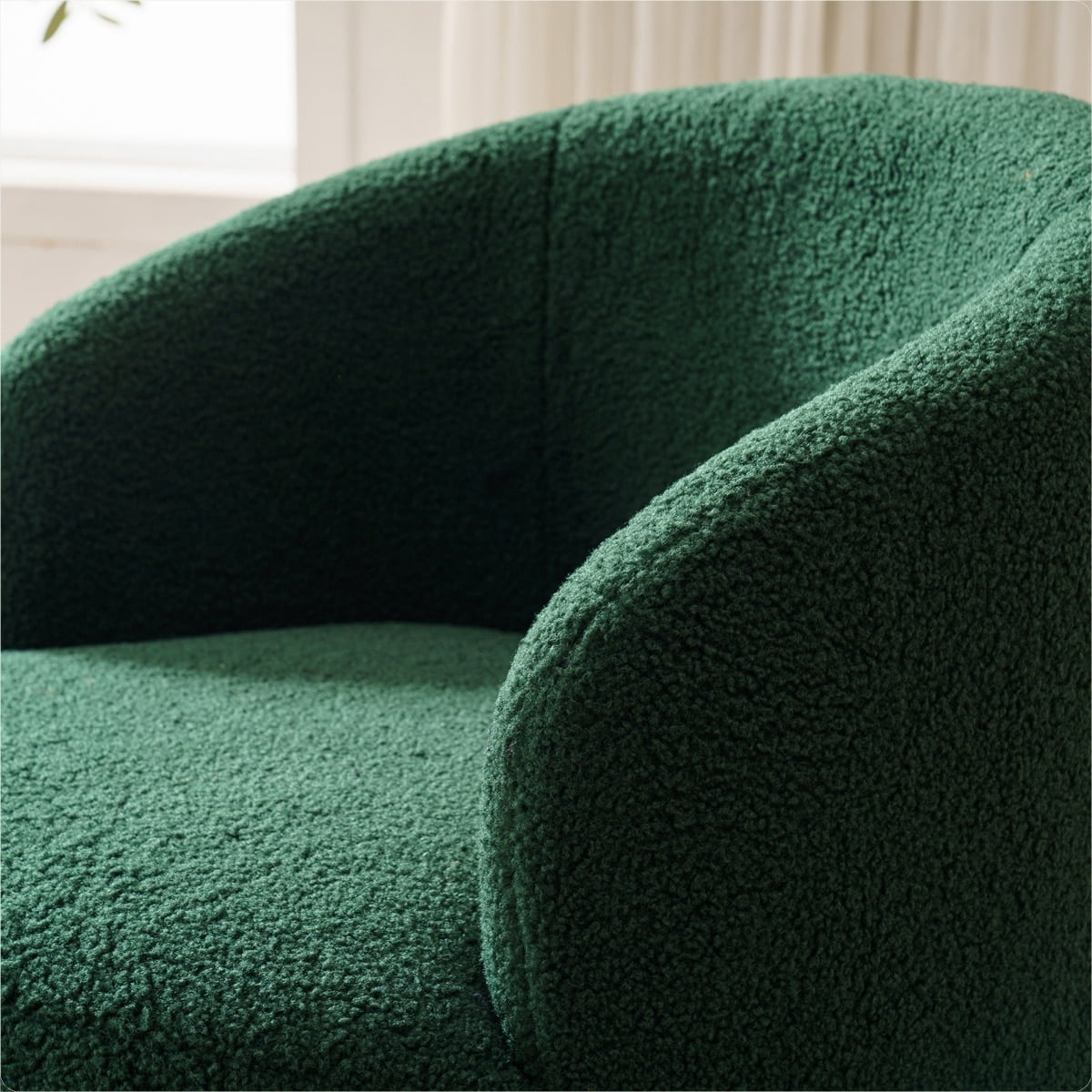 Teddy Fabric Swivel Accent Armchair Barrel Chair Green - Walmart.com