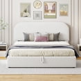 thumbnail image 1 of Teddy Fleece Queen Size Upholstered Platform Bed , Modern Bed Frame with Hydraulic Storage System, Stable Structure, Easy Assemble, White, 1 of 9