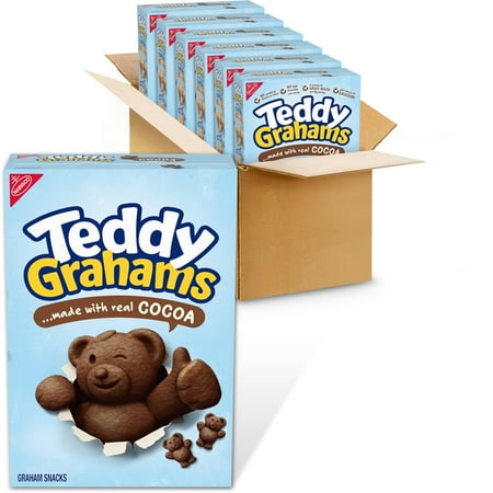 TEDDY GRAHAMS Chocolate Graham KEF28 Snacks, Bulk Kids Snacks, 6 - 10 oz Boxes