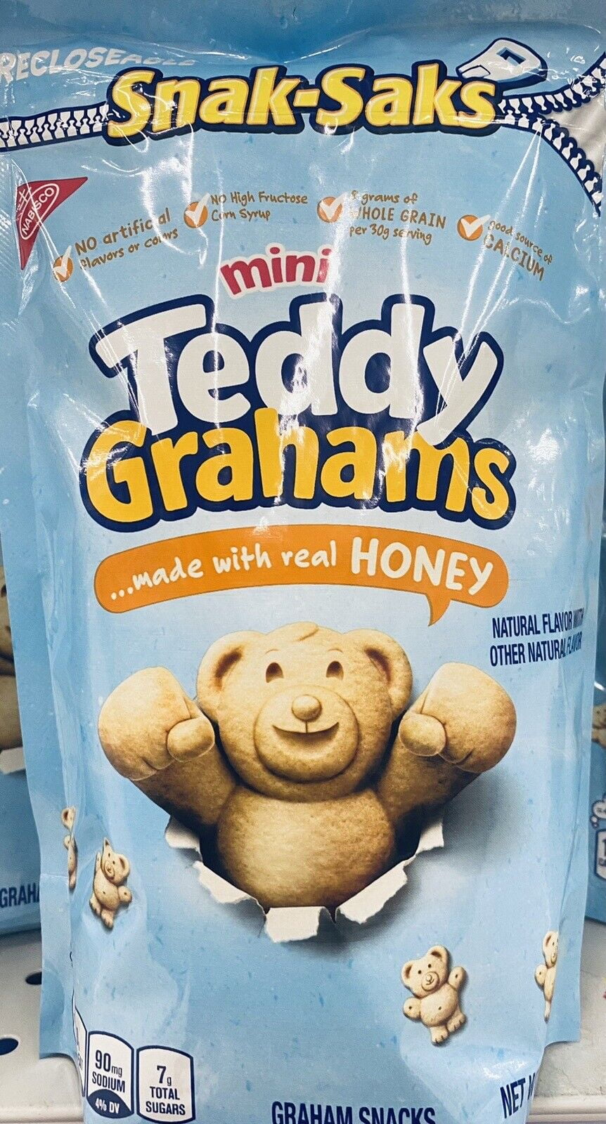 Teddy Grahams MINI Honey Graham Snack Saks 8 oz Bag