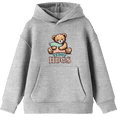 thumbnail image 1 of Teddy Hugs Youth Heather Gray Long Sleeve Hoodie-Medium, 1 of 3