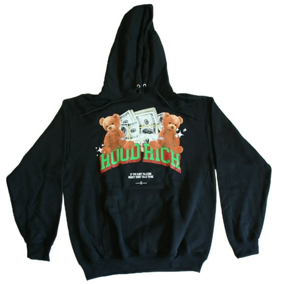 Teddy Making Money Men's Black Hoodie, Sweatshirt, Pullover (Medium)