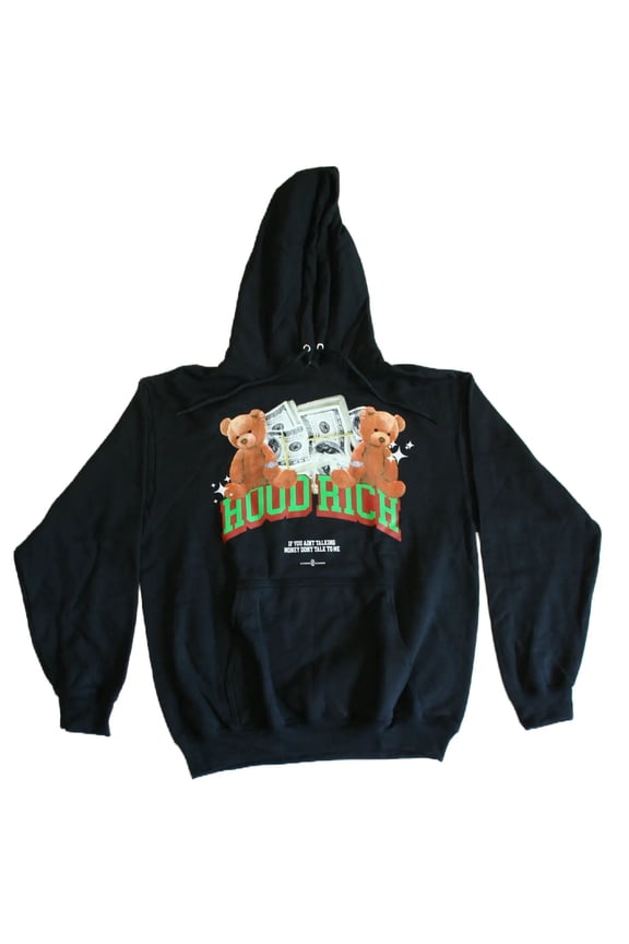 Teddy Making Money Men's Black Hoodie, Sweatshirt, Pullover (Small)