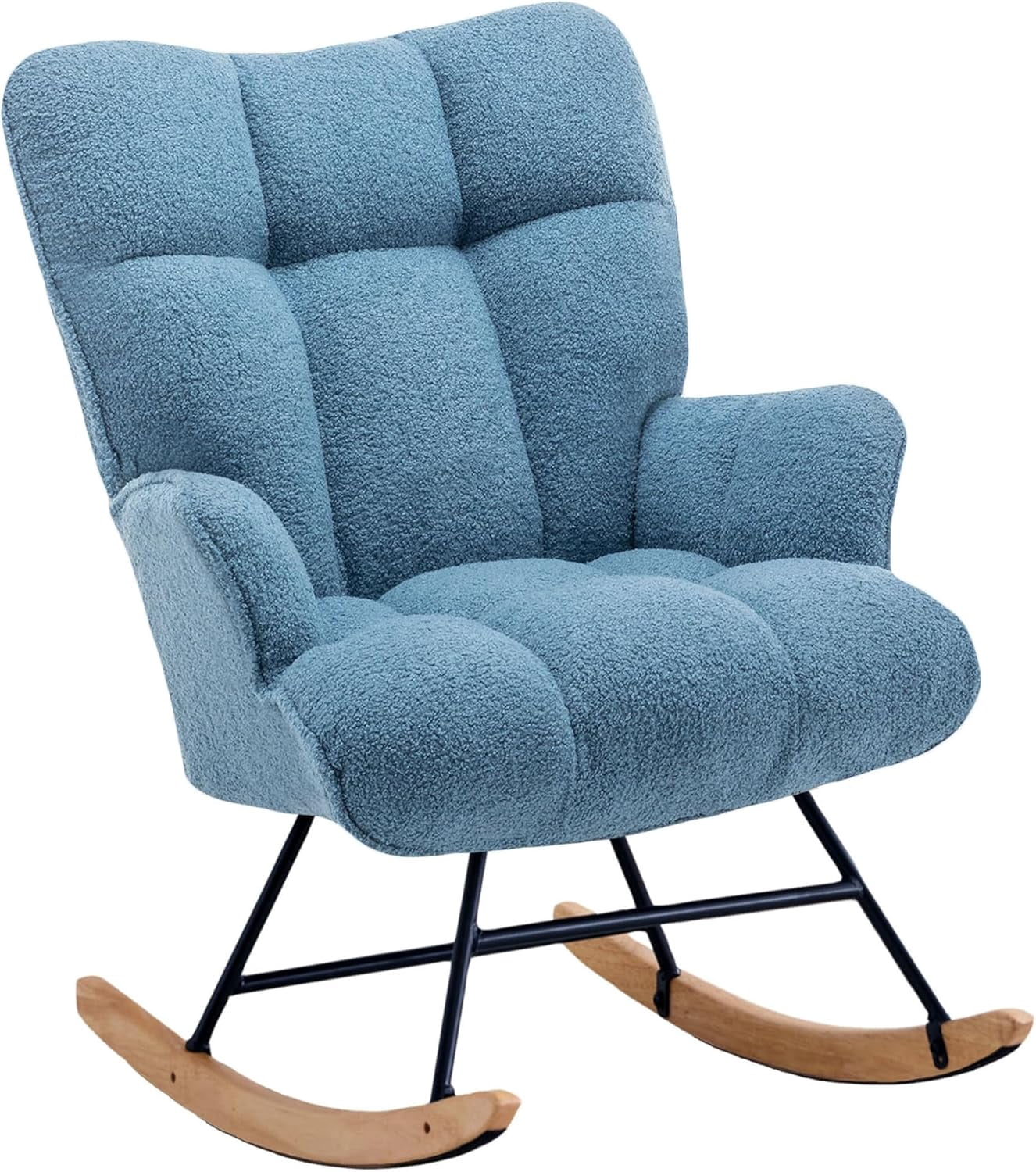 Teddy Nursery Rocking Chair - Soft Fleece Fabric, Ergonomic ...