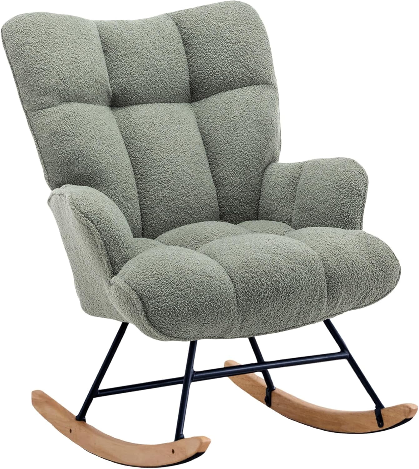 Teddy Nursery Rocking Chair - Soft Fleece Fabric, Ergonomic ...