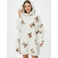 thumbnail image 1 of Teddy Patterned Pocket Detail Plush Robe, 1 of 6