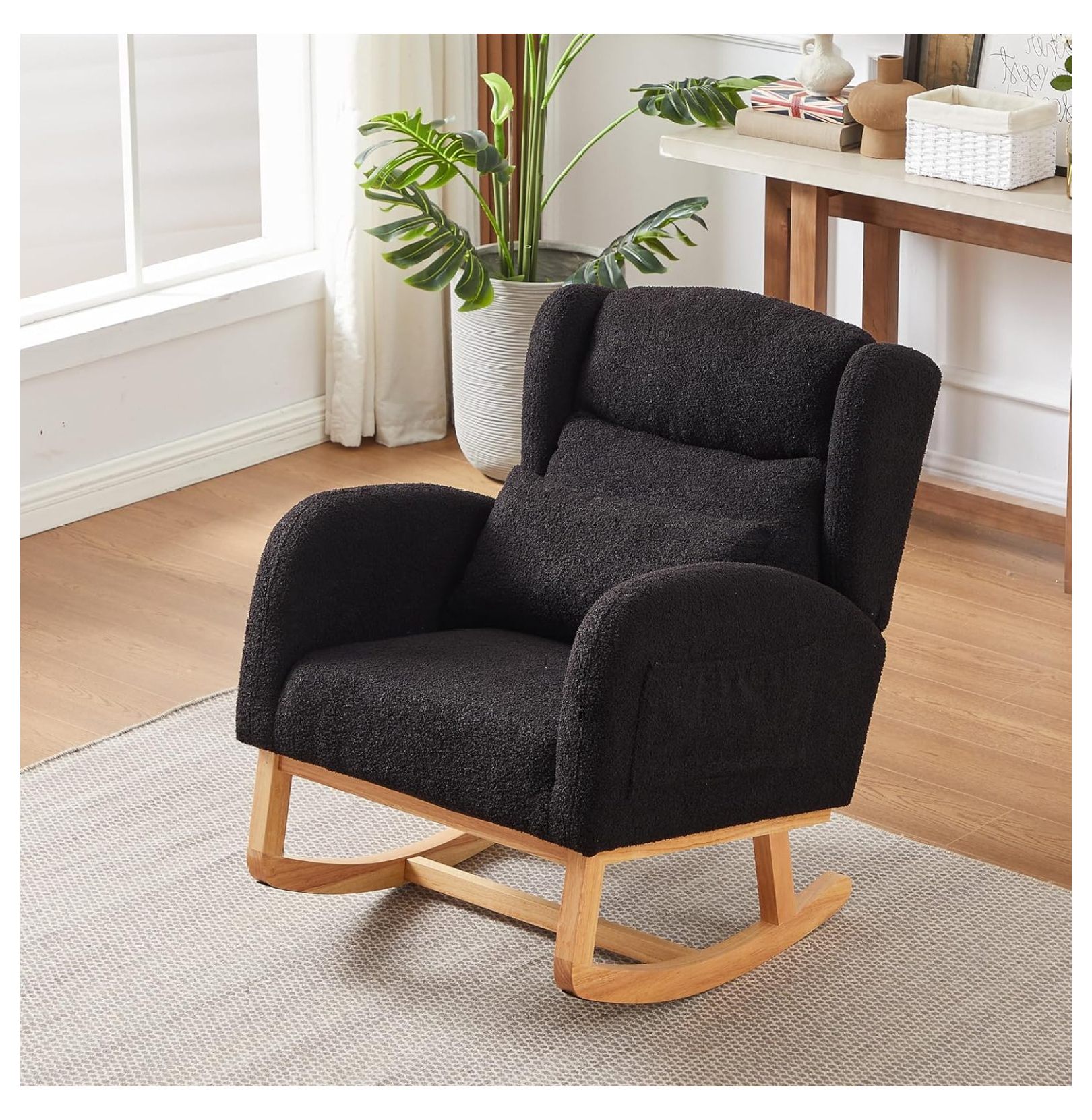 Teddy Rocking Glider Chair for Nursery,Upholstered Living Room Rocker ...
